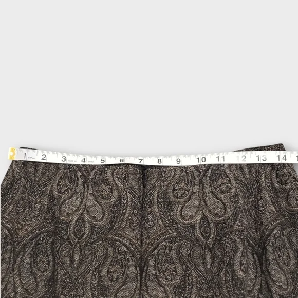 Talbots Black & Brown Paisley Wool Maxi Skirt – Fringe Hem Size 6 - Picture 11 of 14